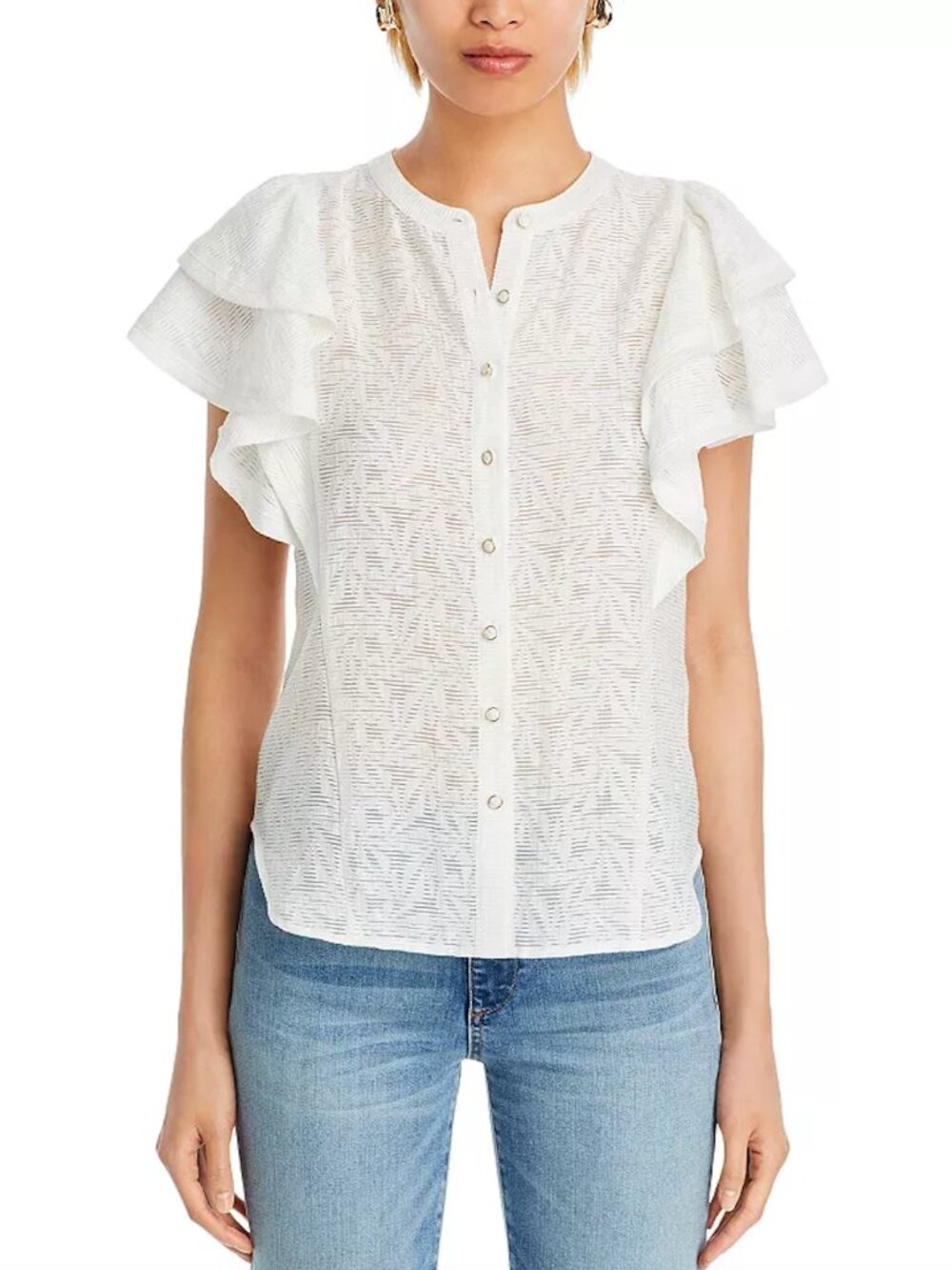 Ramy Brook Giavanna Blouse - White Springtime Burnout